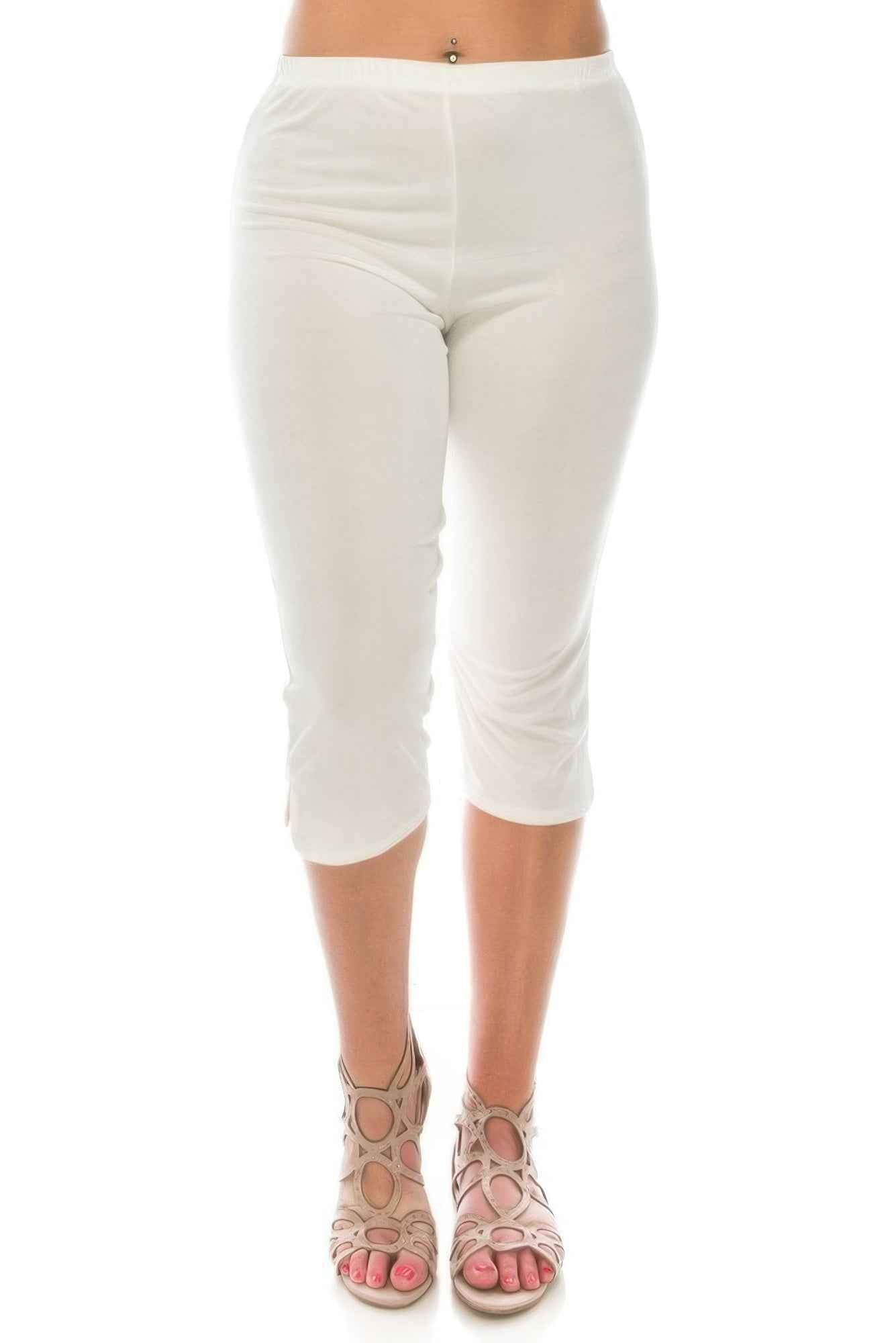 Stretchy Solid Capri Pants