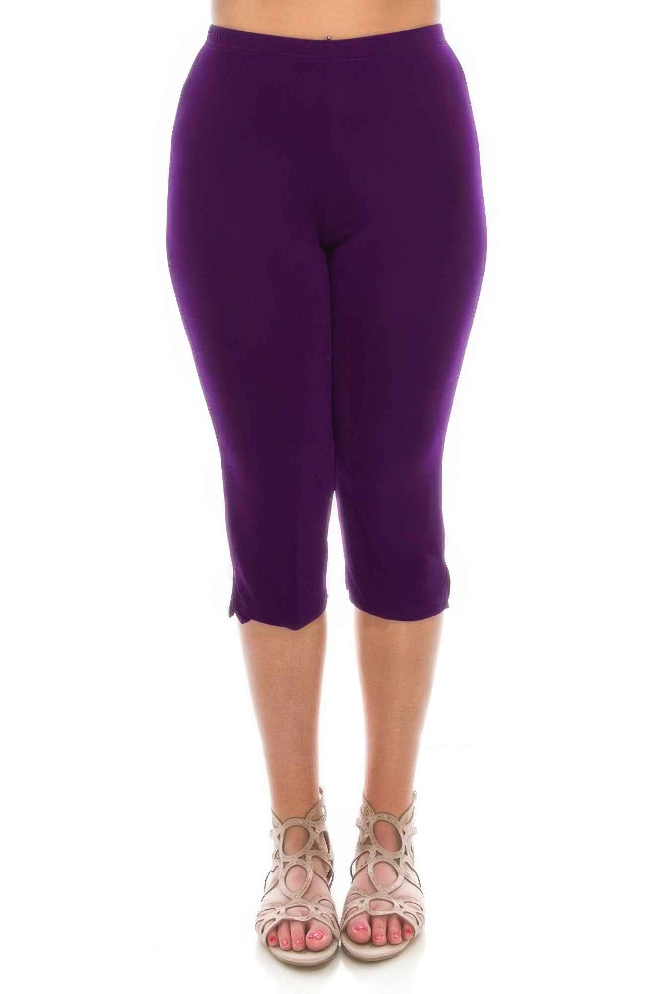 Stretchy Solid Capri Pants