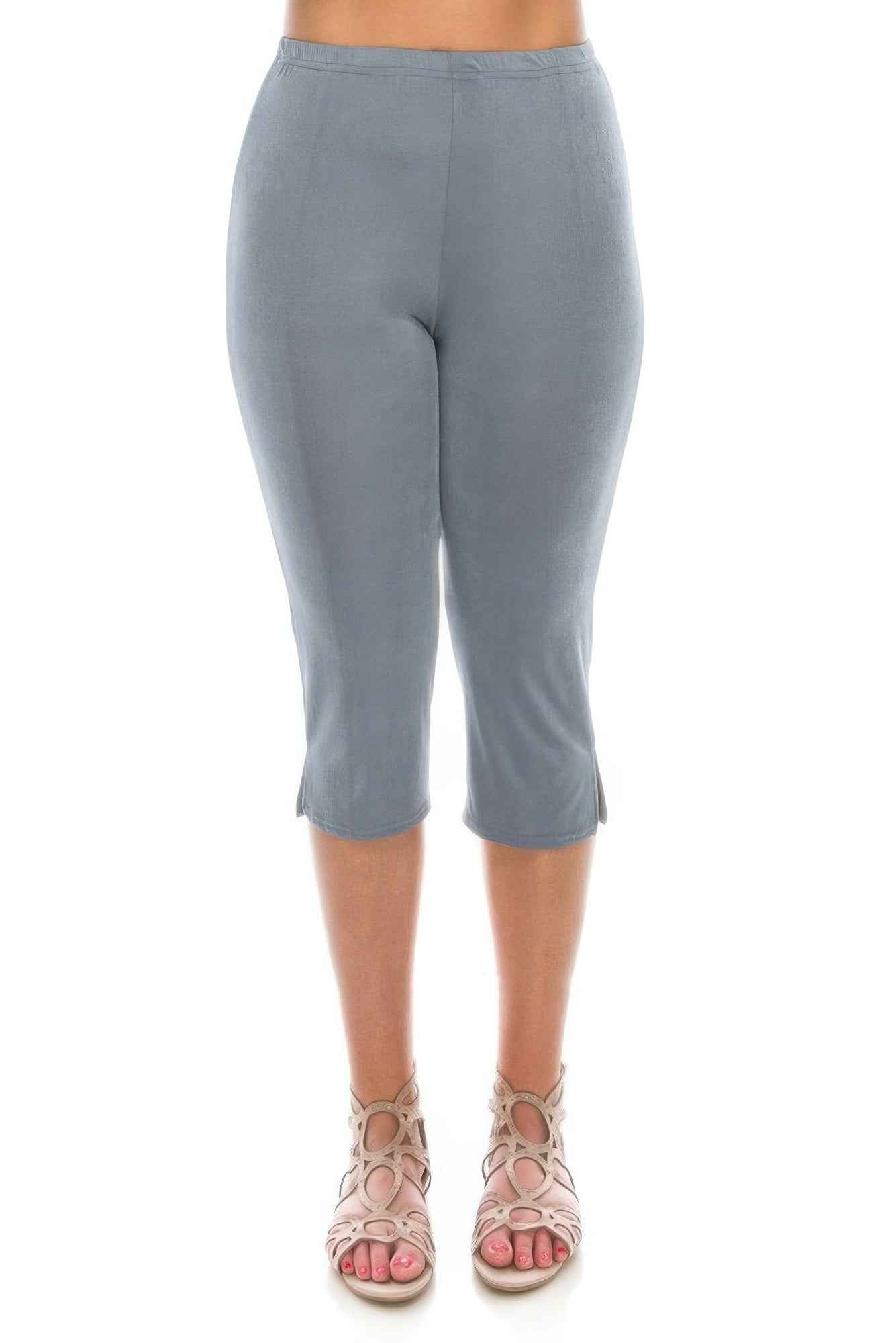 Stretchy Solid Capri Pants