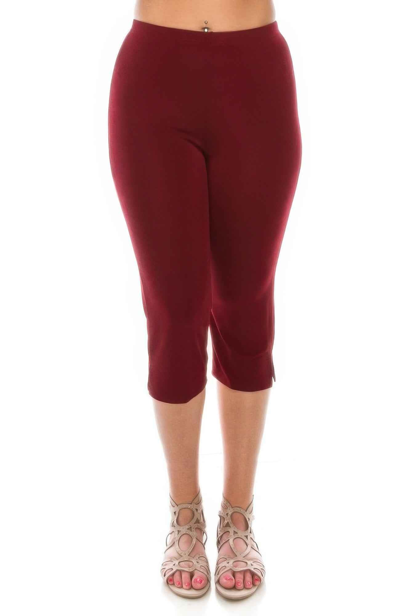 Stretchy Solid Capri Pants