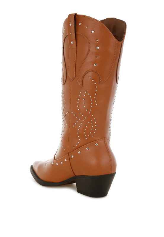 Dockery Studs Embellished Cowboy Boots