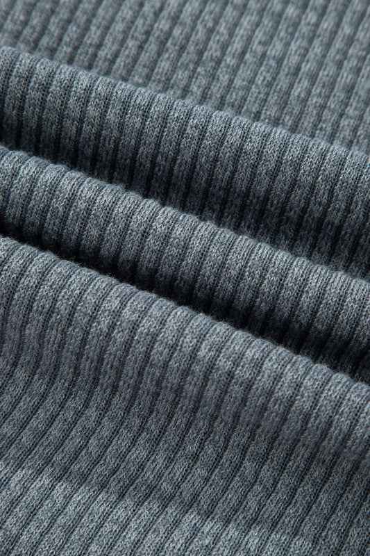 Ribbed Knit Flap Pocket Button-Up Shacket