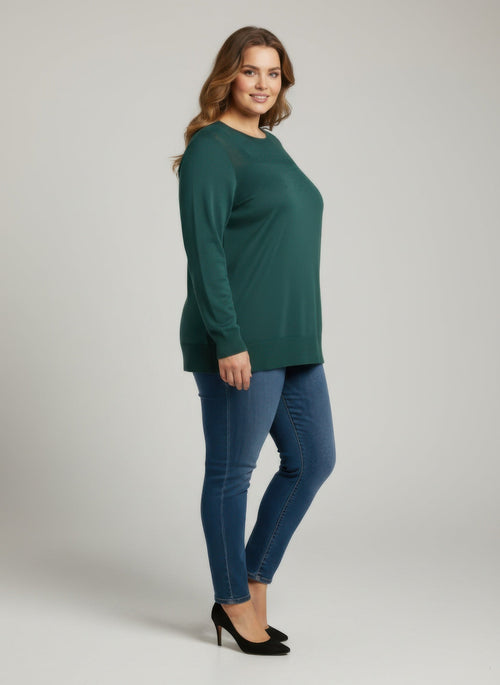 Burgundy Shimmer Detail Knit Tunic Top - Excel Merchandise