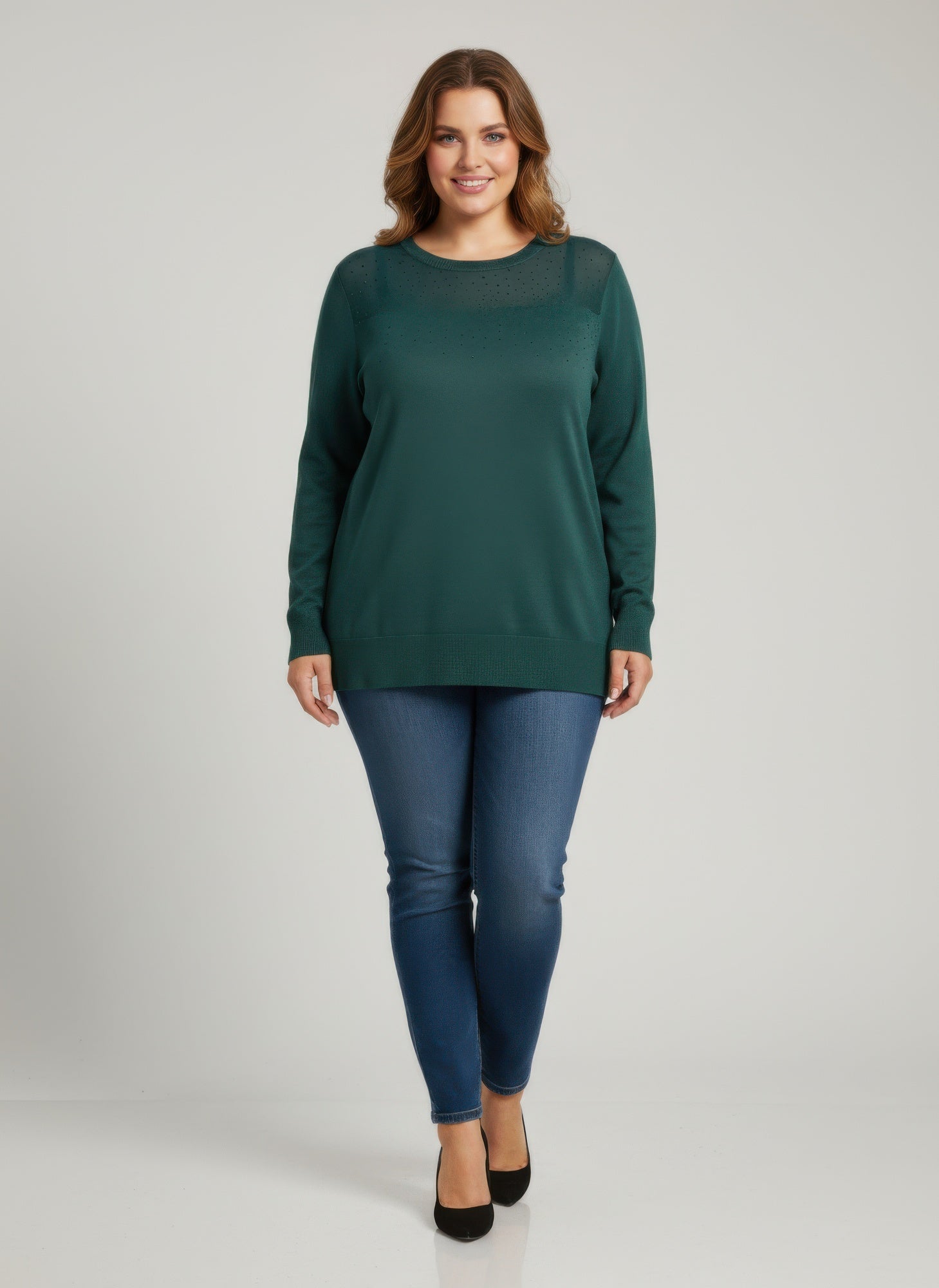 Burgundy Shimmer Detail Knit Tunic Top - Excel Merchandise