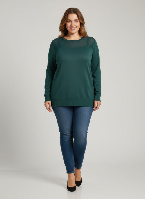 Burgundy Shimmer Detail Knit Tunic Top - Excel Merchandise