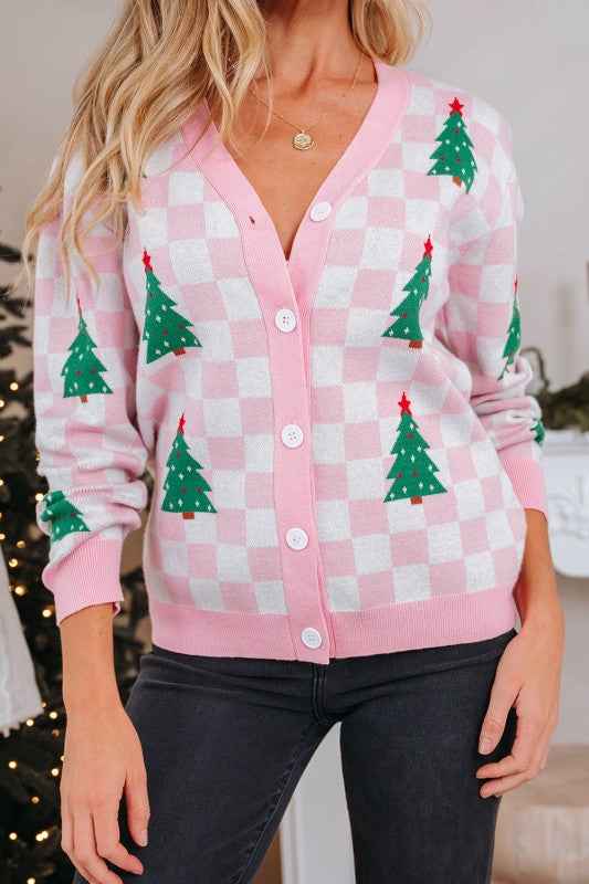 Ella Tree Pattern Cardigan Sweater