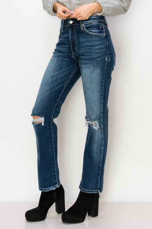 AT1087STD HIGH RISE STRETCH STRAIGHT JEANS