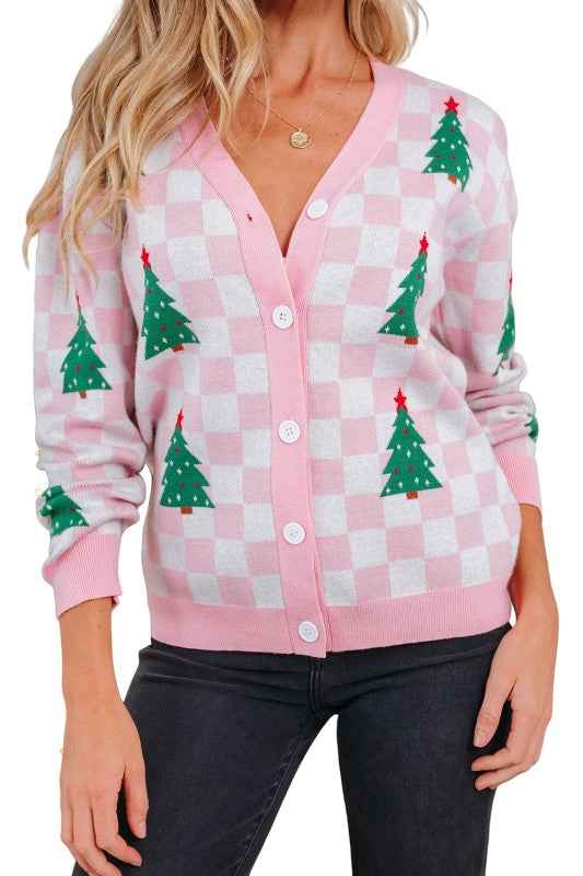 Ella Tree Pattern Cardigan Sweater