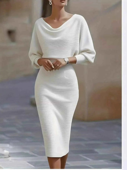Cowl Neck Knit Bodycon Dress - Excel Merchandise