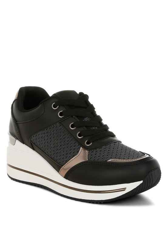 Vespera  Faux Leather & Mesh Sneakers