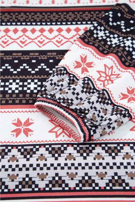 Christmas Geometric Pullover and Pants Lounge Set
