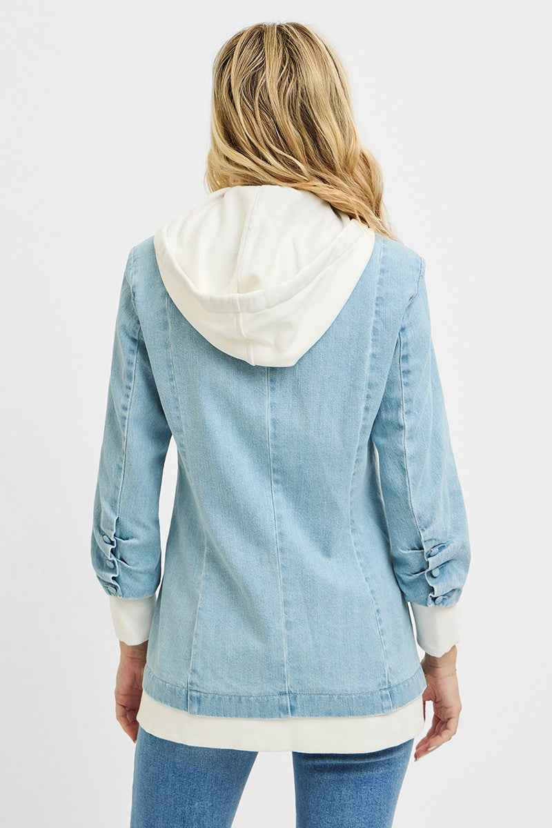 RISEN One Button Blazer with Hoodie Jacket
