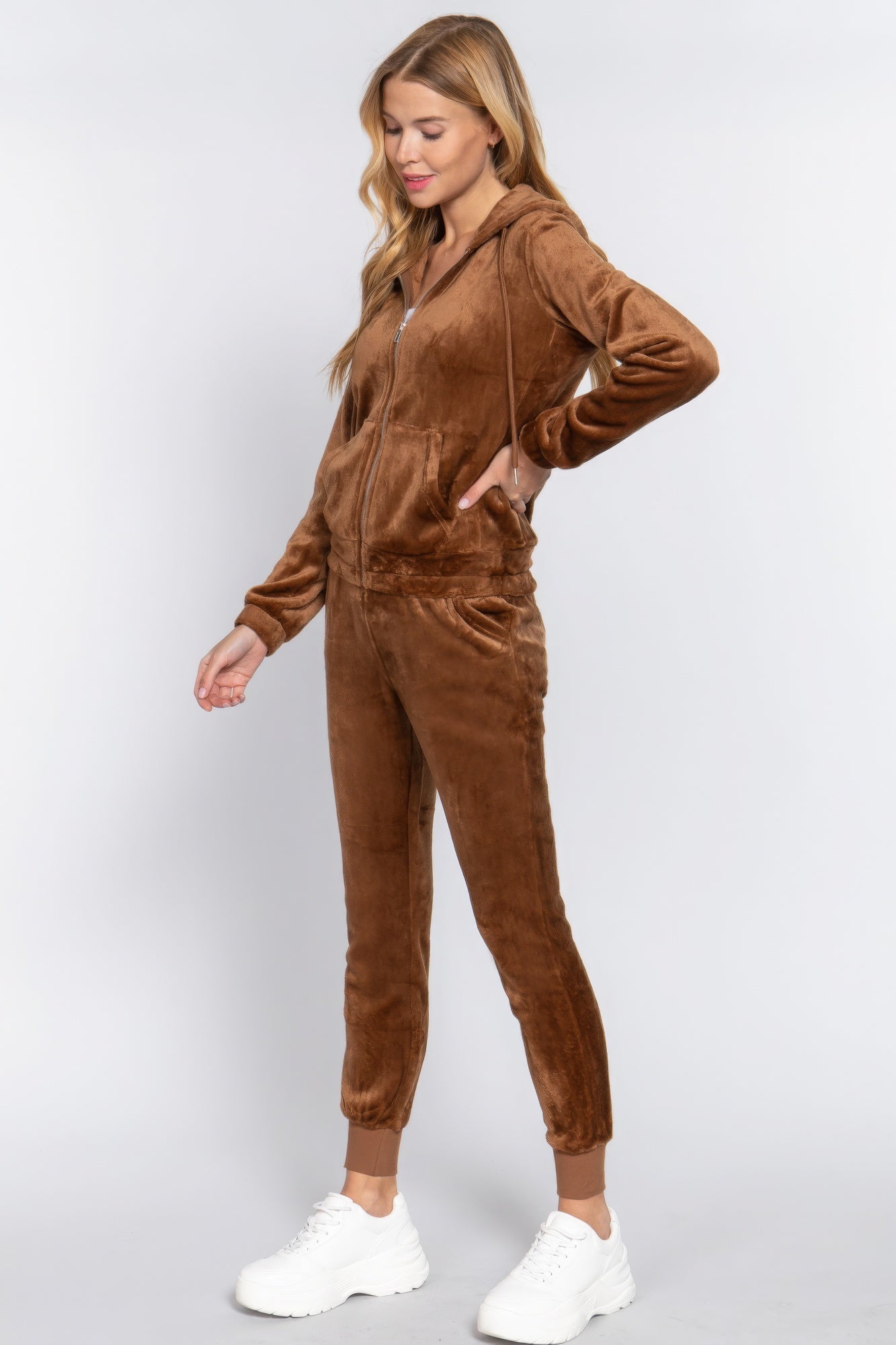 Faux Fur Jacket & Jogger Pants Set - Excel Merchandise