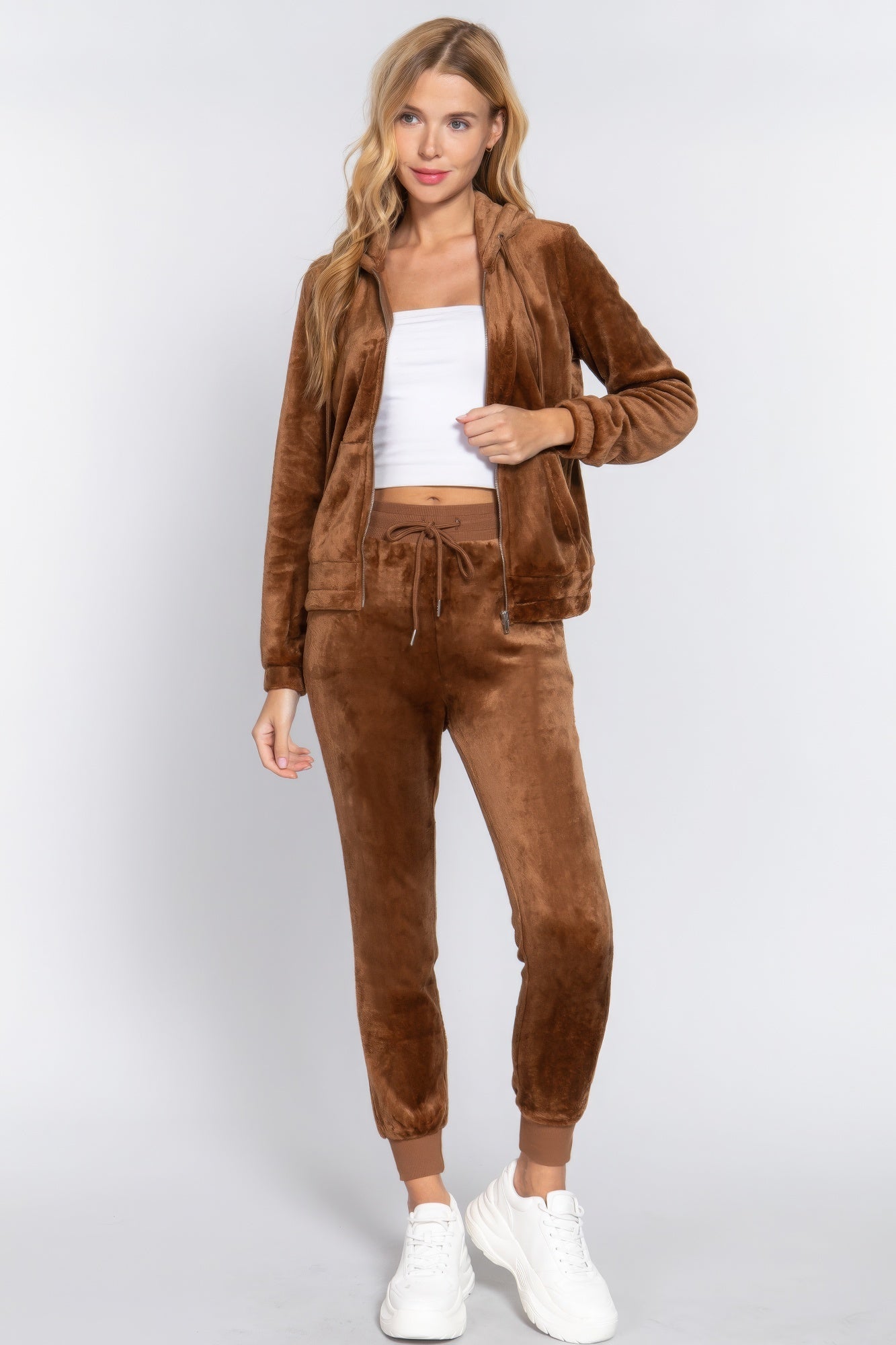 Faux Fur Jacket & Jogger Pants Set - Excel Merchandise