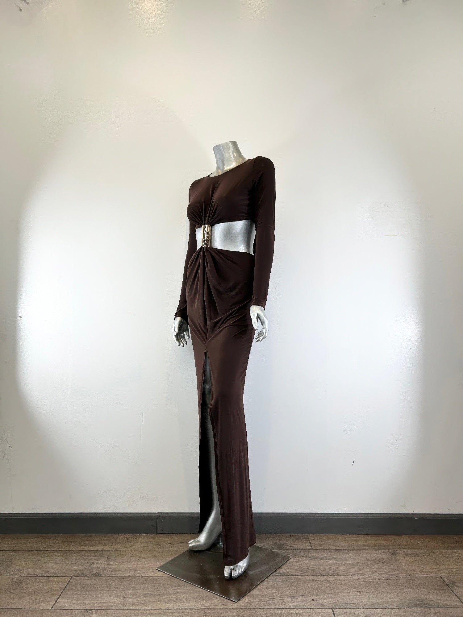 Long Sleeve Mockneck Styling Maxi Dress. - Excel Merchandise