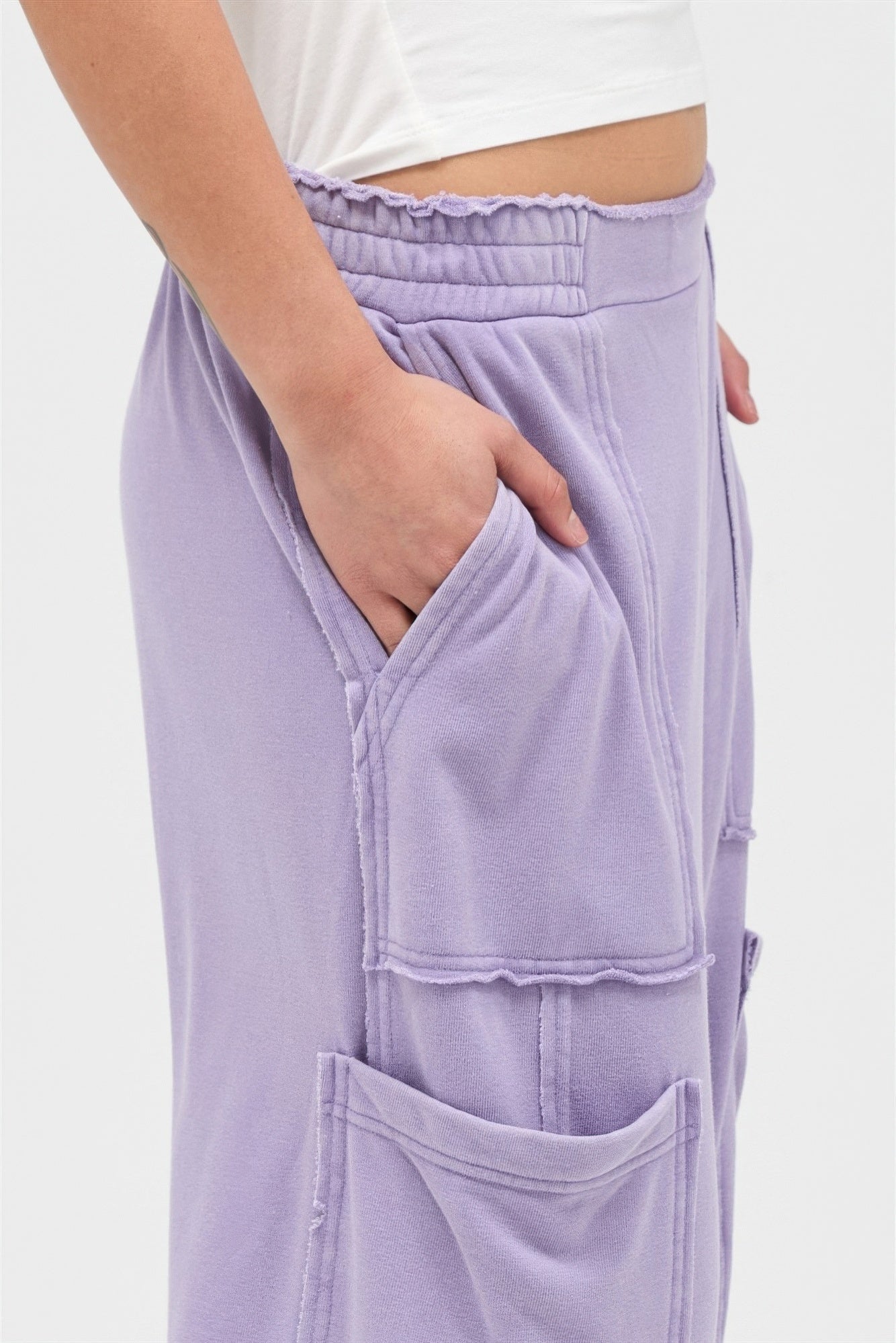 Mineral Wash Wide Leg Cargo Pants - Excel Merchandise