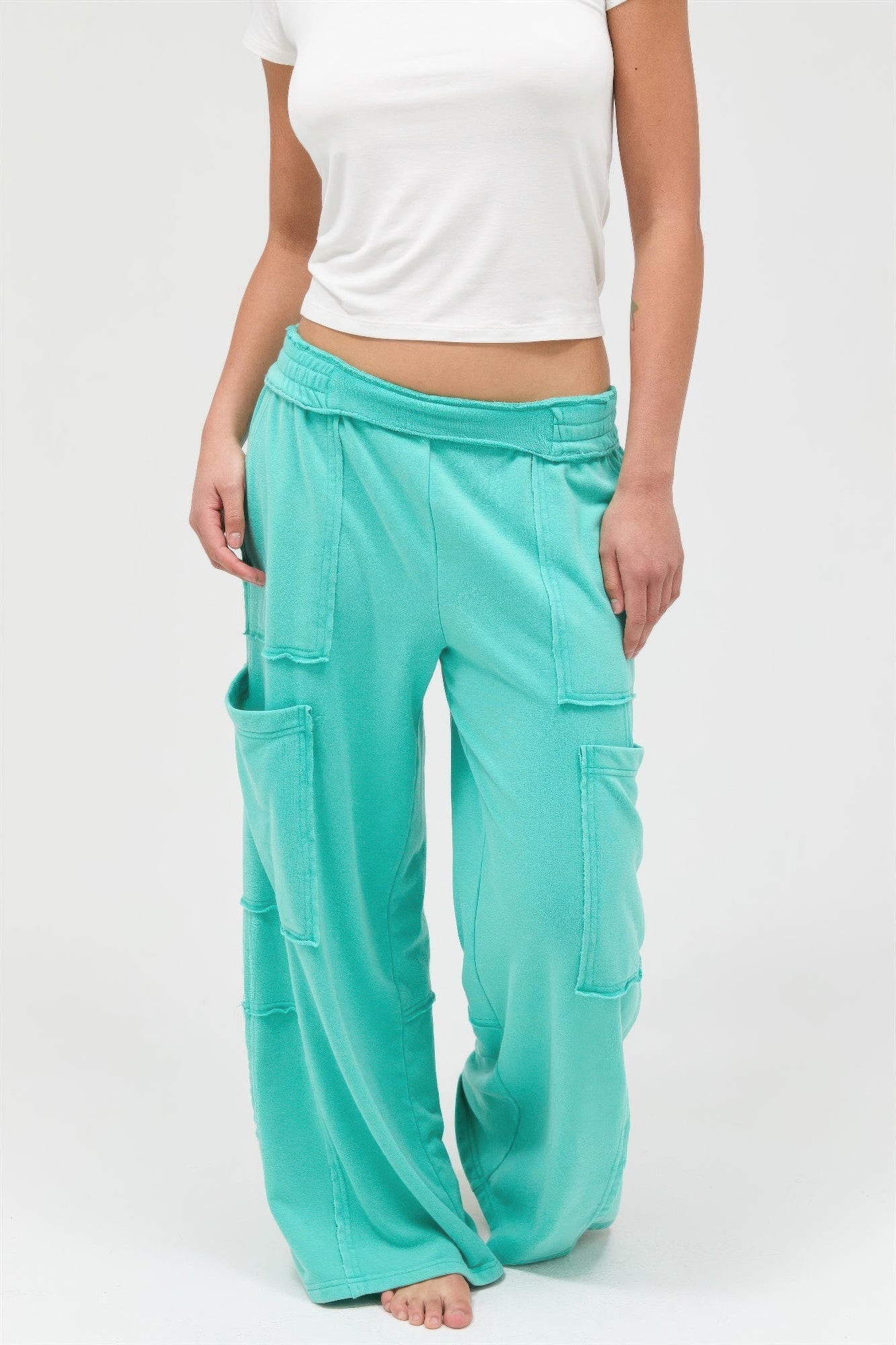 Mineral Wash Wide Leg Cargo Pants - Excel Merchandise