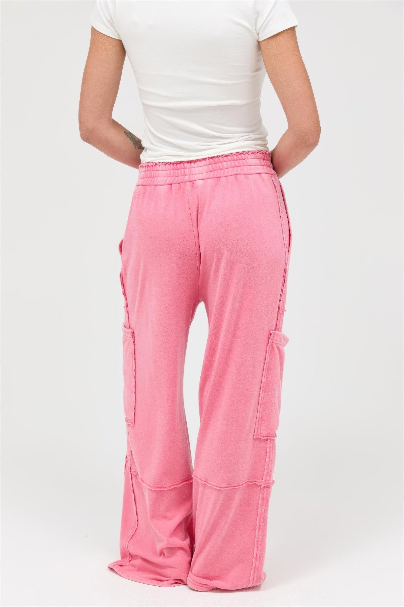 Mineral Wash Wide Leg Cargo Pants - Excel Merchandise