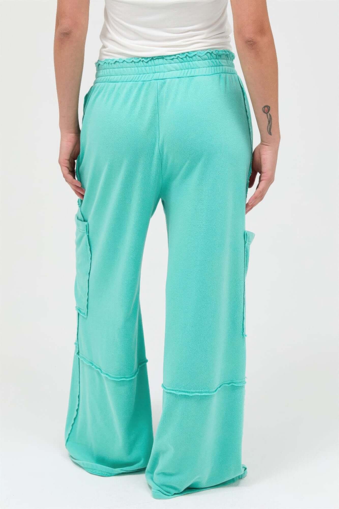 Mineral Wash Wide Leg Cargo Pants - Excel Merchandise