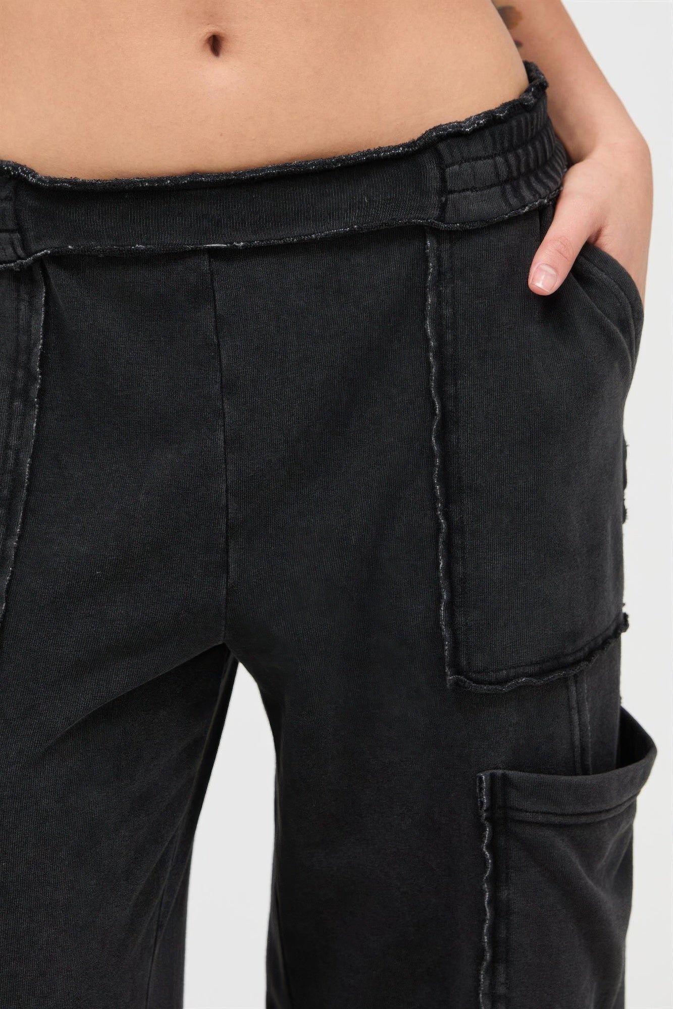 Mineral Wash Wide Leg Cargo Pants - Excel Merchandise