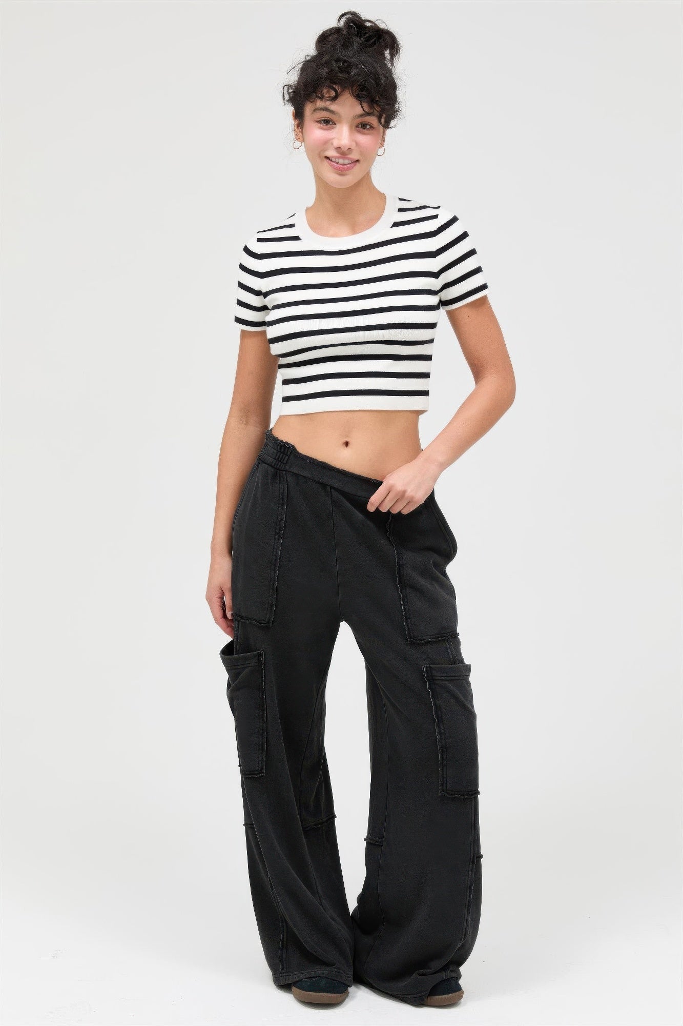 Mineral Wash Wide Leg Cargo Pants - Excel Merchandise