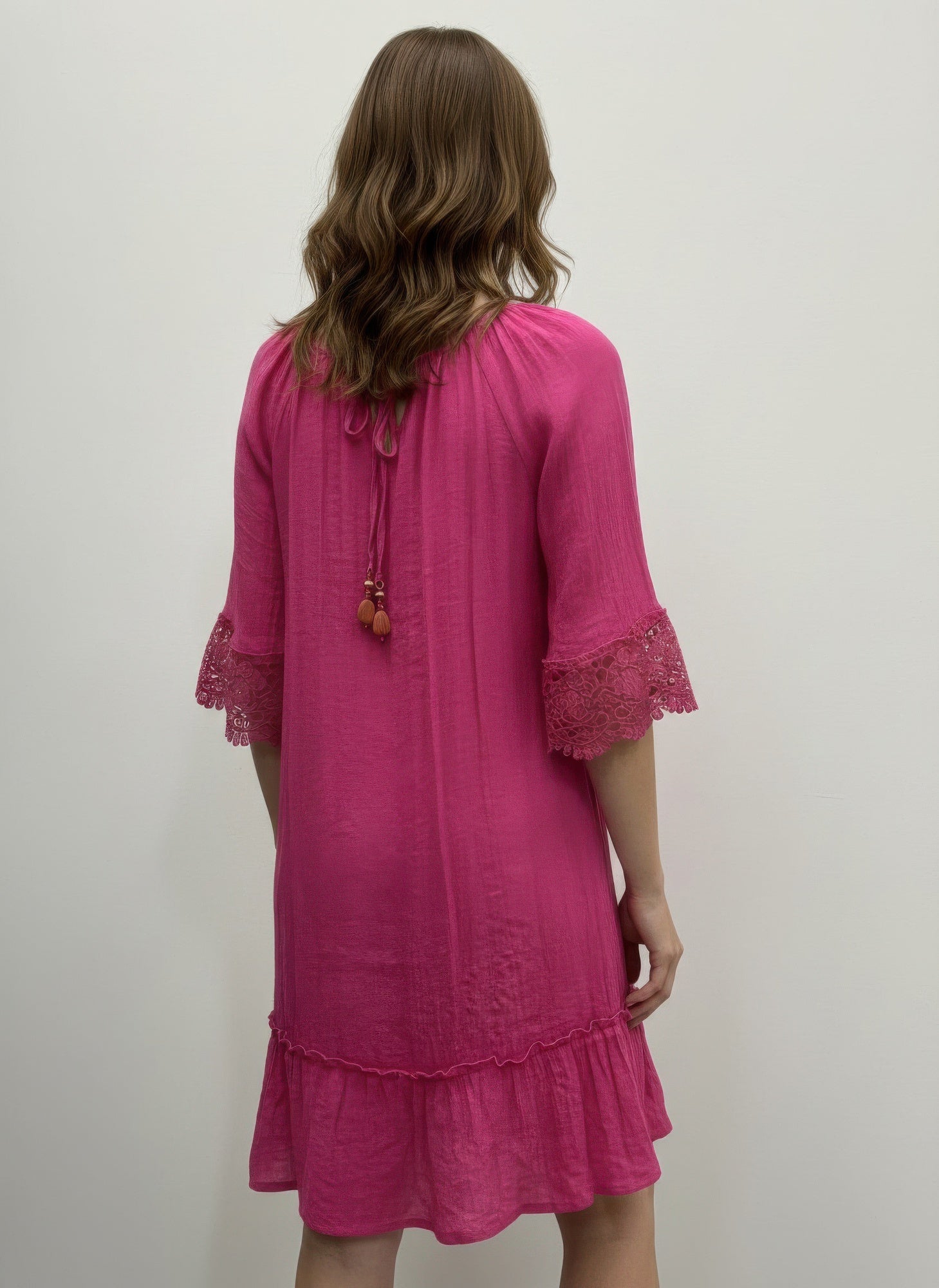 Mlle Gabrielle Solid Elbow Sleeve Dress - Excel Merchandise