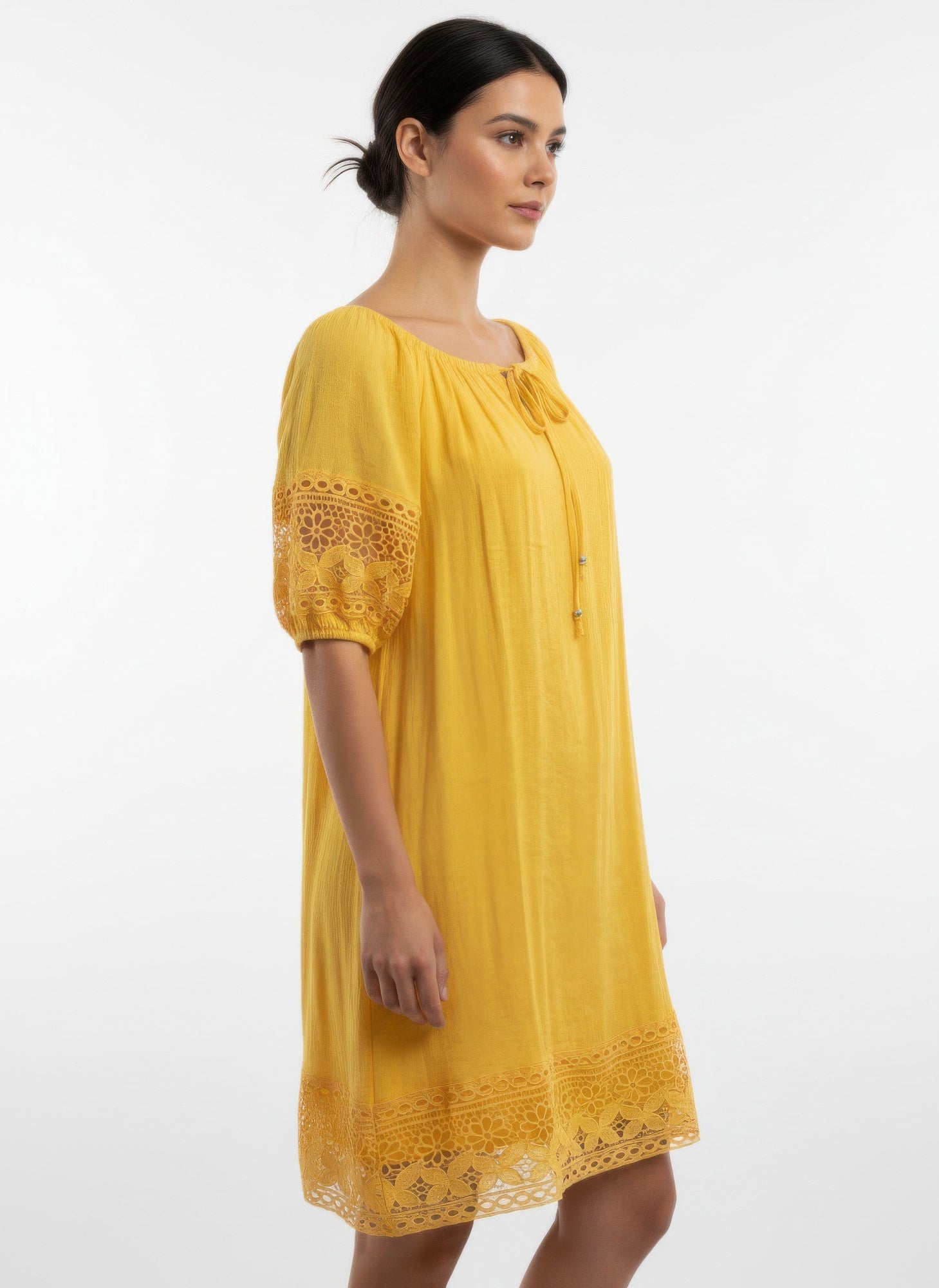 Mlle Gabrielle Solid Short Sleeve Dress - Excel Merchandise