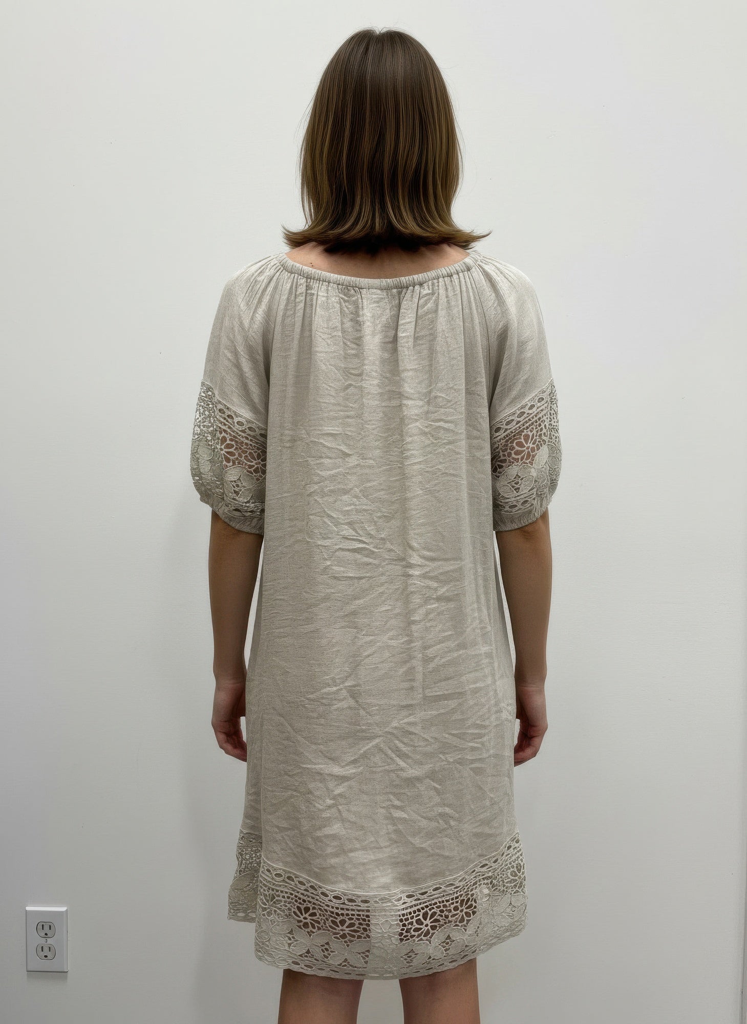 Mlle Gabrielle Solid Short Sleeve Dress - Excel Merchandise