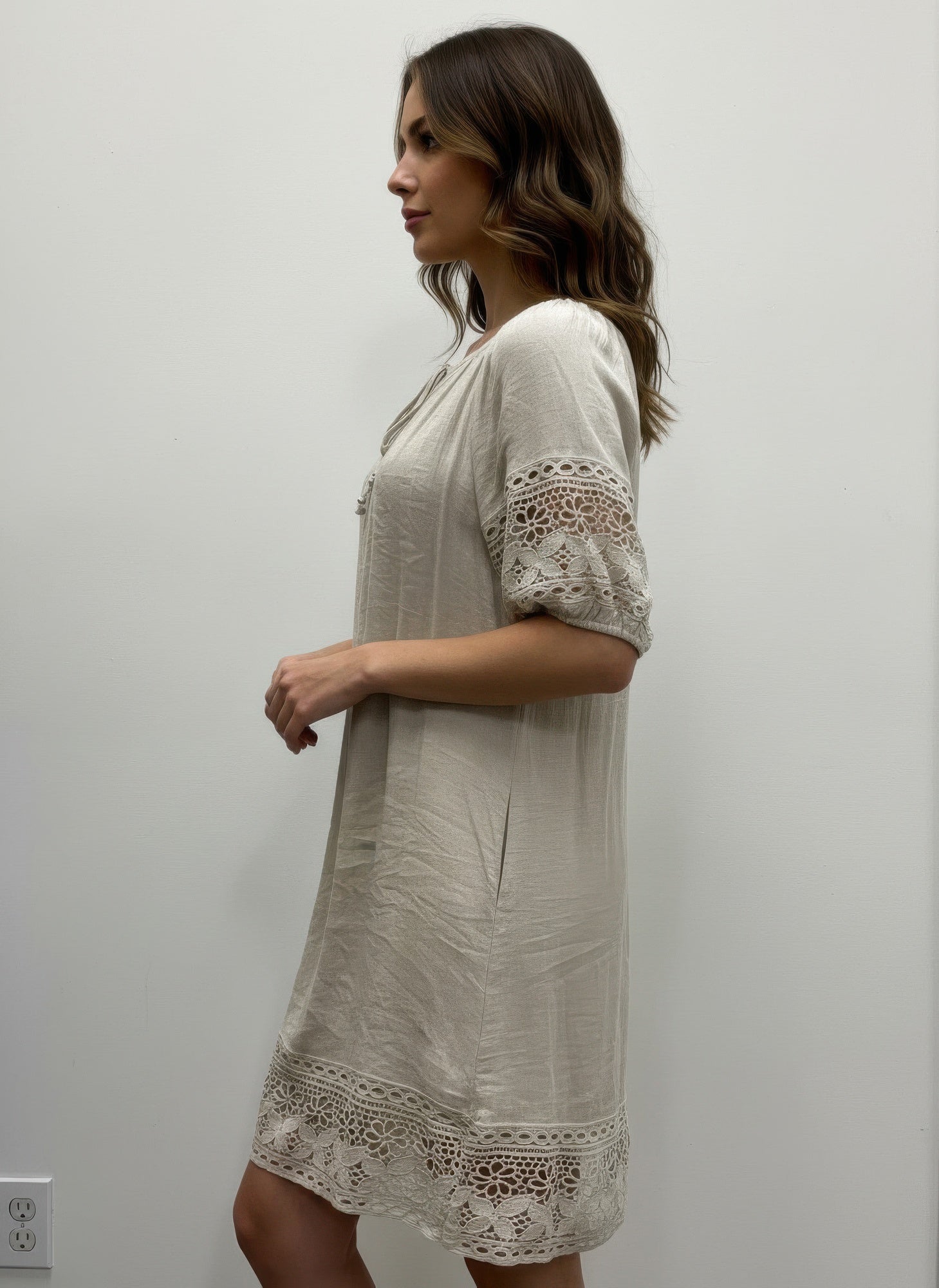 Mlle Gabrielle Solid Short Sleeve Dress - Excel Merchandise