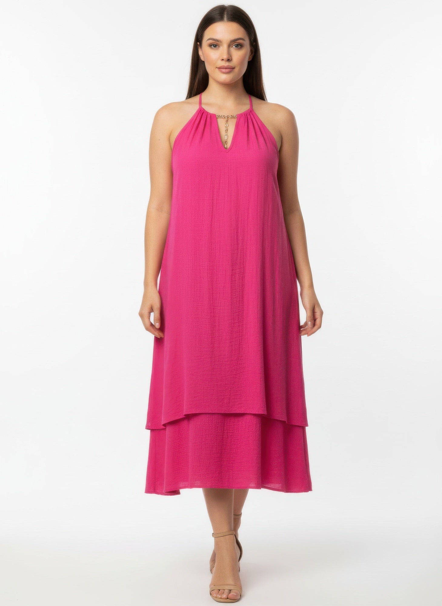 Mlle Gabrielle Solid Sleeveless Dress - Excel Merchandise