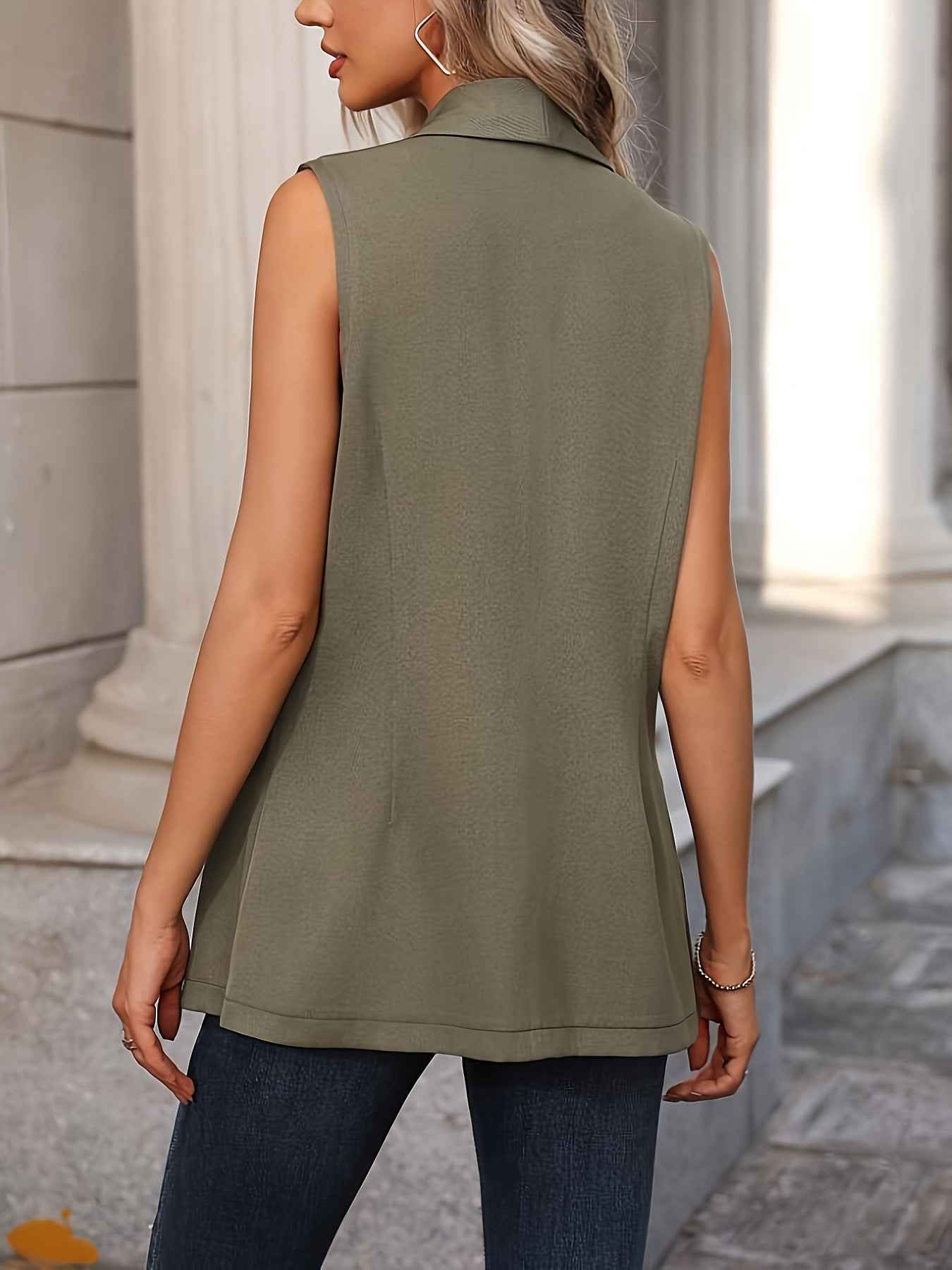 Sleeveless Shawl Collar Vest Coat - Excel Merchandise