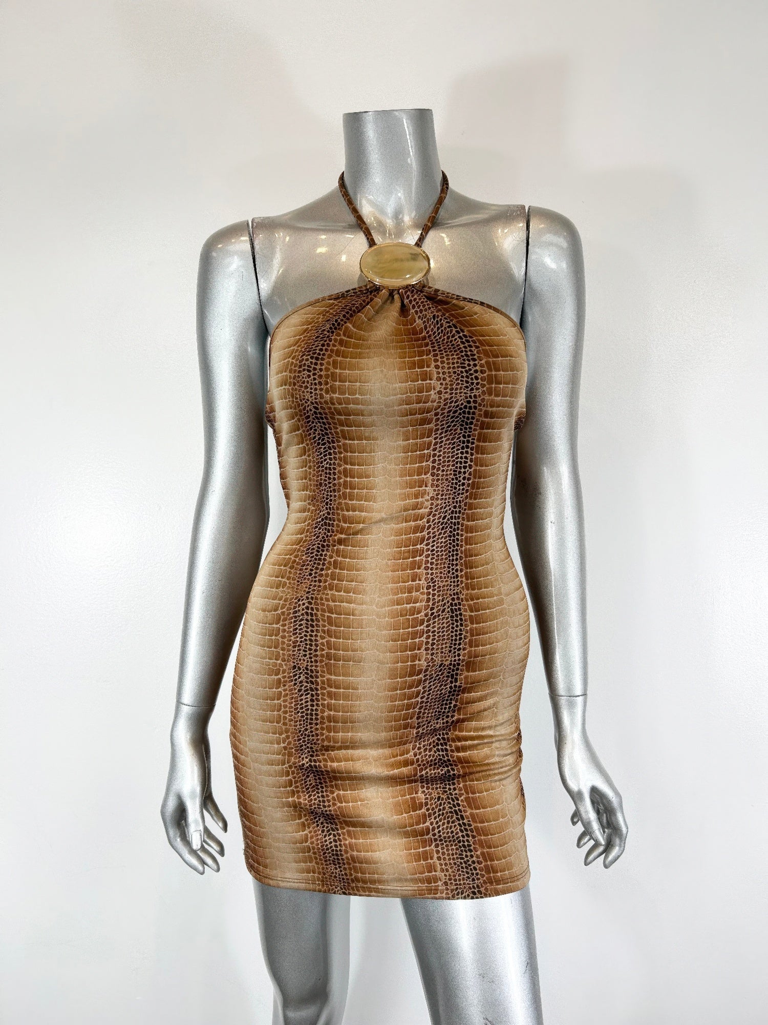String Neck With Trim Detail Mini Dress - Excel Merchandise