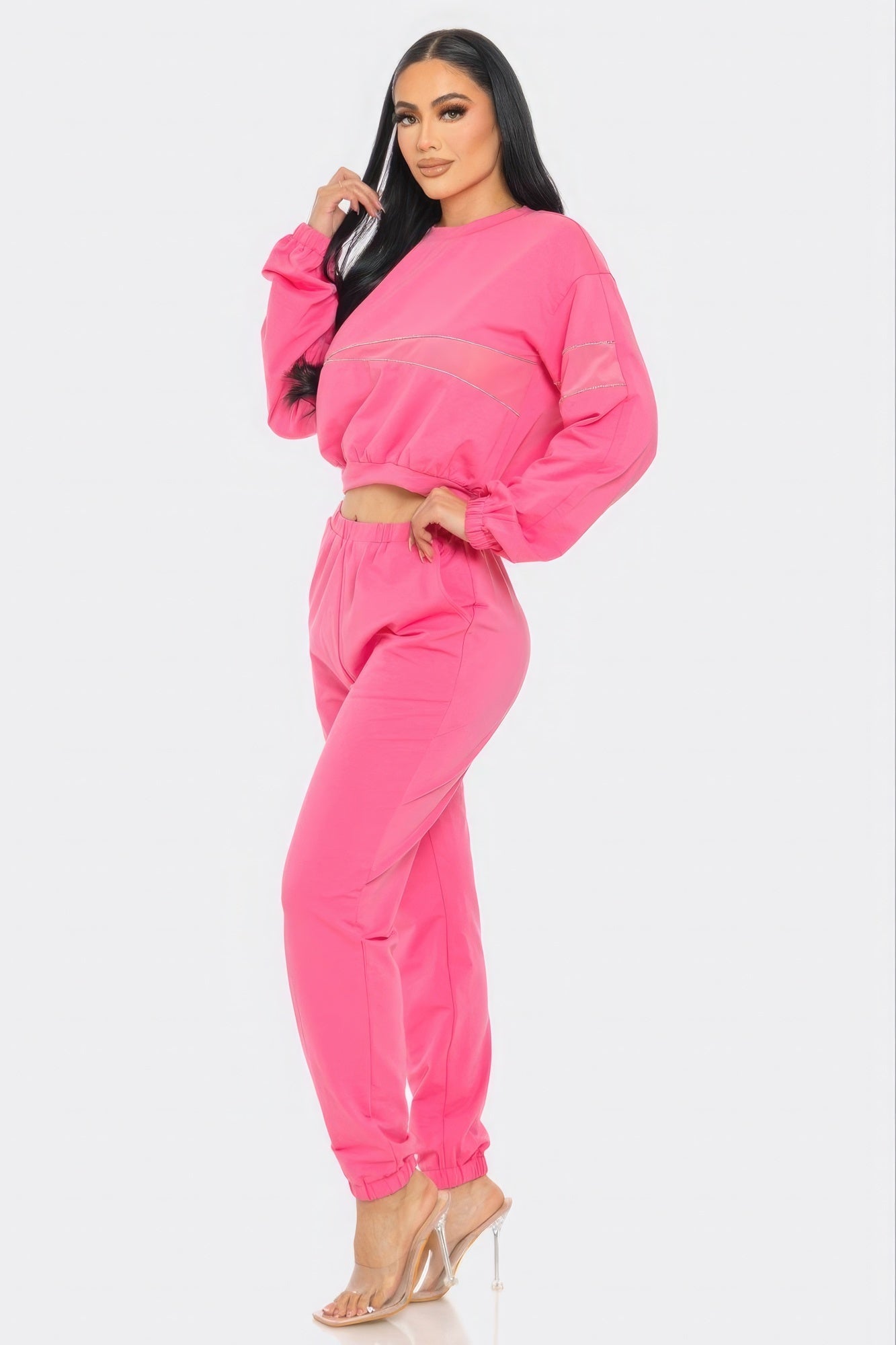 Terry Mesh & Rhinestone Detail Set - Excel Merchandise