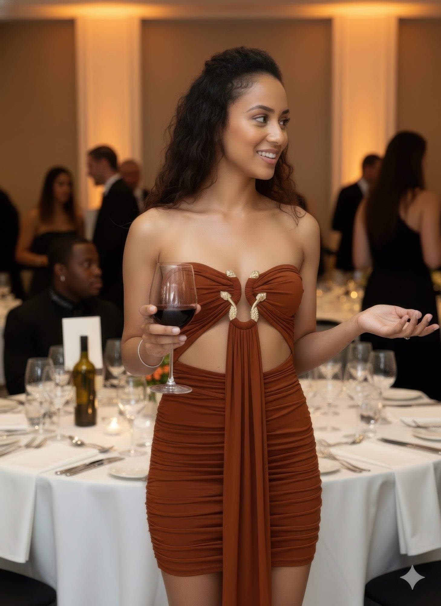 Tube Top Mini Dress With Drape Front - Excel Merchandise