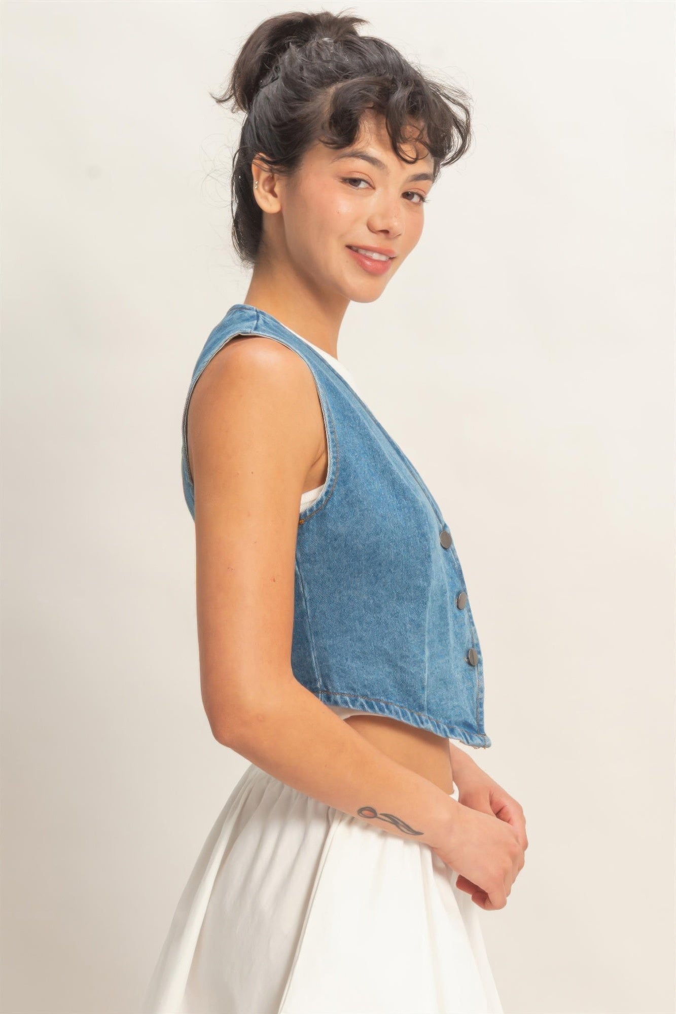 V-neck Sleeveless Denim Vest - Excel Merchandise