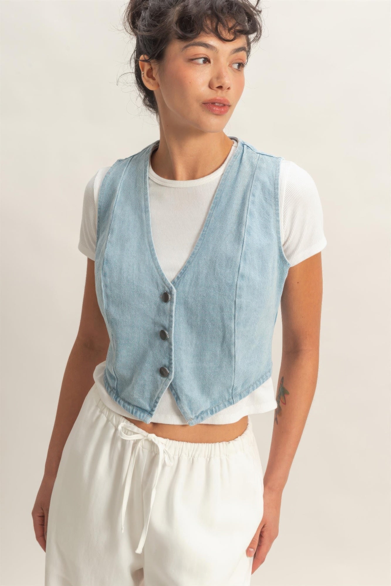 V-neck Sleeveless Denim Vest - Excel Merchandise