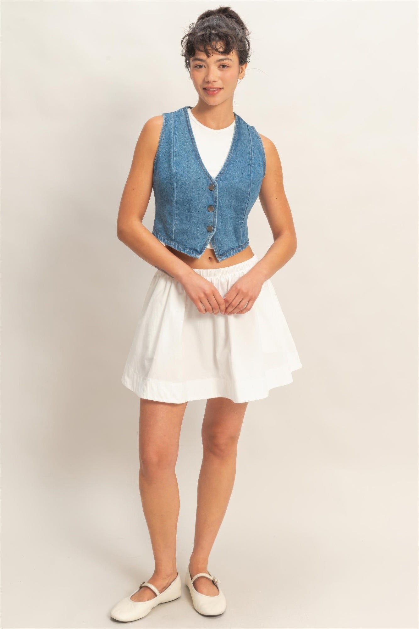 V-neck Sleeveless Denim Vest - Excel Merchandise